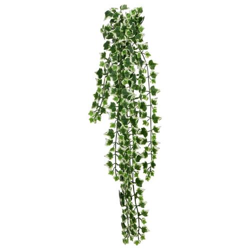 Kunstige hængeplanter 12 stk. 339 blade 90 cm grøn og hvid
