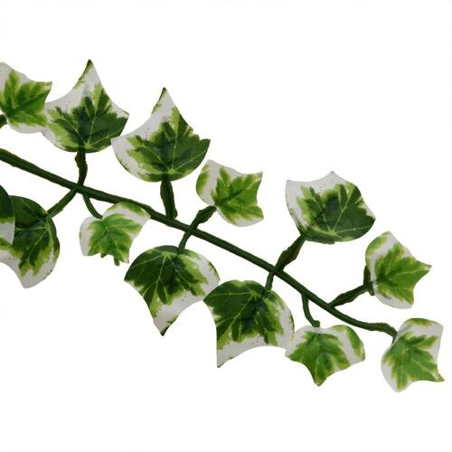 Kunstige hængeplanter 12 stk. 339 blade 90 cm grøn og hvid