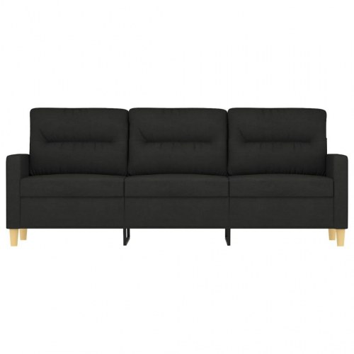 3-personers sofa i stof - sort, sædebredde 180 cm