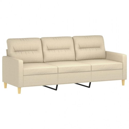 3-personers sofa i stof - cremefarvet, 198 cm