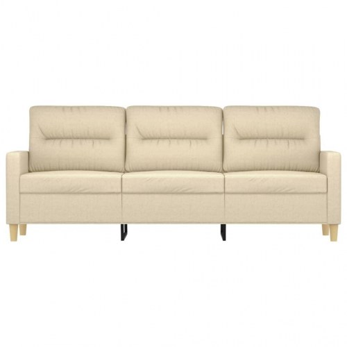 3-personers sofa i stof - cremefarvet, 198 cm