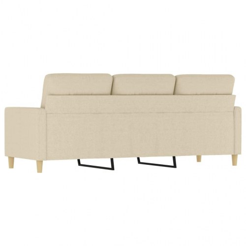 3-personers sofa i stof - cremefarvet, 198 cm