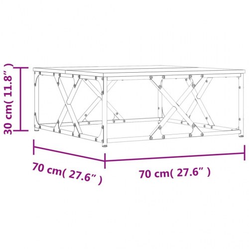 Sofabord 70x70x30 cm konstrueret træ sonoma-eg