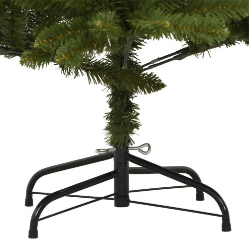 Kunstigt juletræ 210 cm med fod - hængslet, grøn