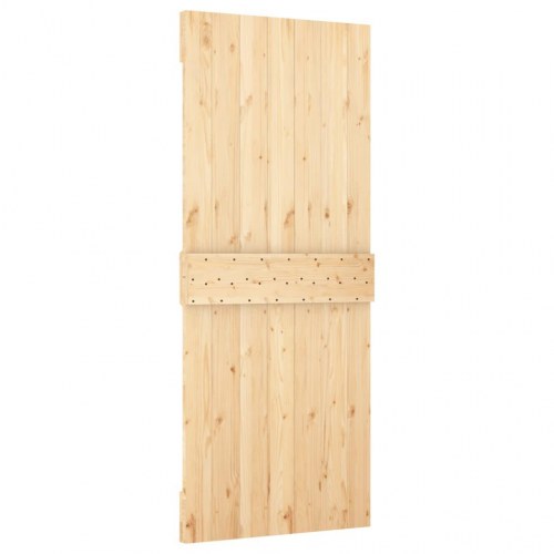 Skydedør med monteringssæt 80x210 cm massivt fyrretræ