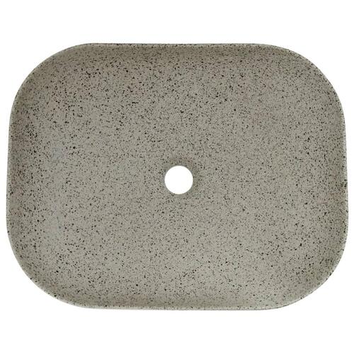 Håndvask til bord 48x37,5x13,5 cm rektangulær keramik grå