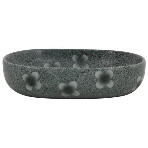 Håndvask til bordplade 59x40x14 cm oval keramik blå