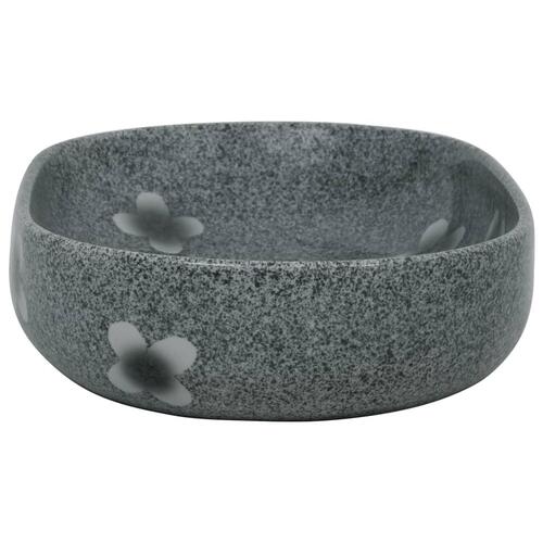 Håndvask til bordplade 59x40x14 cm oval keramik blå