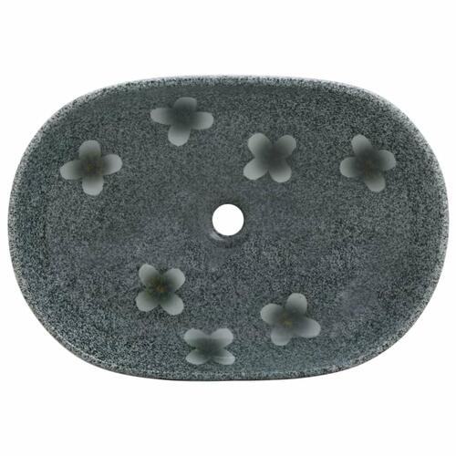 Håndvask til bordplade 59x40x14 cm oval keramik blå