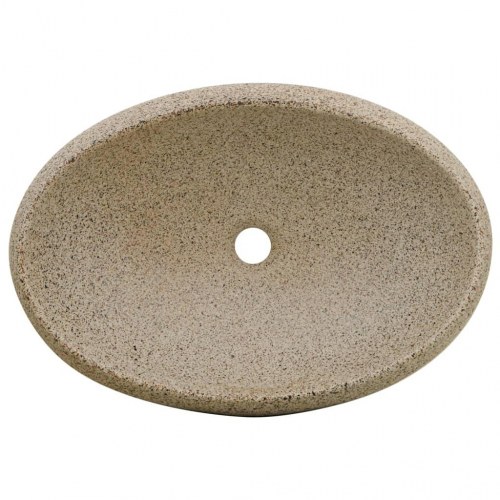 Håndvask til bordplade 59x40x15 cm oval keramik sandfarvet