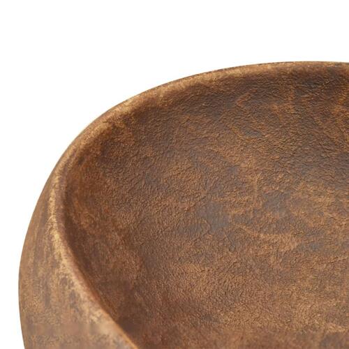 Håndvask til bordplade 59x40x15 cm oval keramik brun