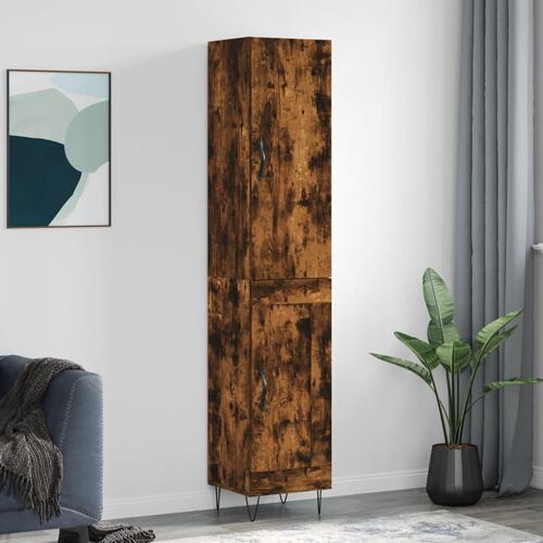 Skab 34,5x34x180 cm konstrueret træ røget egetræ