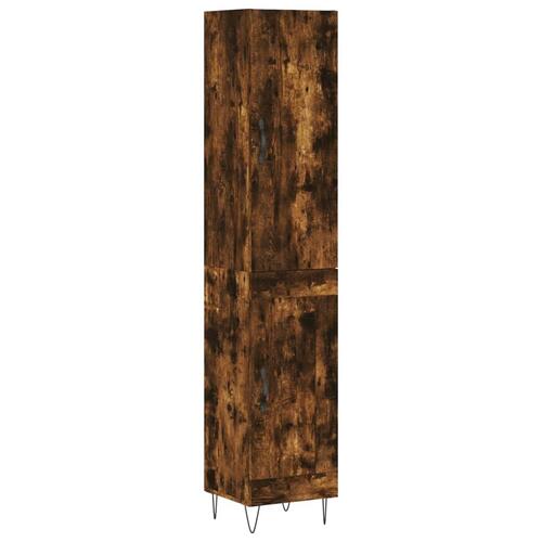 Skab 34,5x34x180 cm konstrueret træ røget egetræ