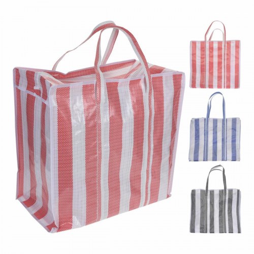 Strandtaske stribet - 55 × 55 × 30 cm