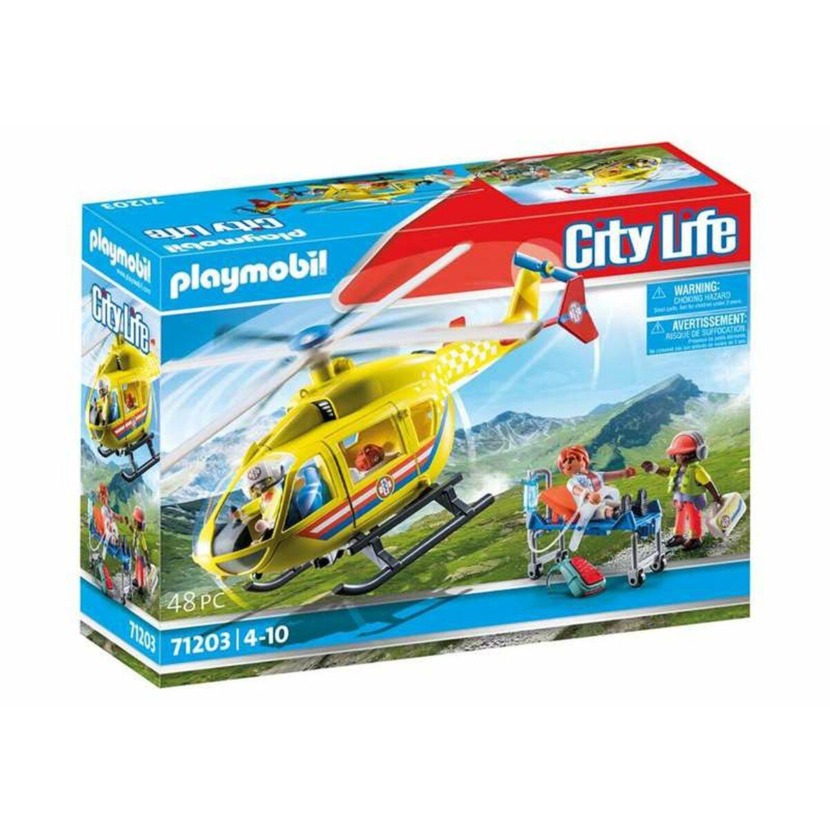 Playmobil Rescue Helikopter 48 Dele til Børn