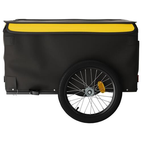 Cykelanhænger 45 kg jern sort og gul