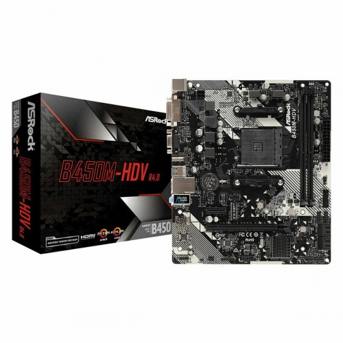 Bundkort ASRock B450M-HDV R4.0 - AMD B450, AM4, MicroATX