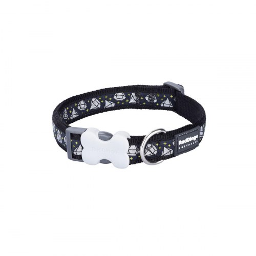 Red Dingo hundehalsbånd STYLE DIAMOND, 15 mm, 24-36 cm, sort
