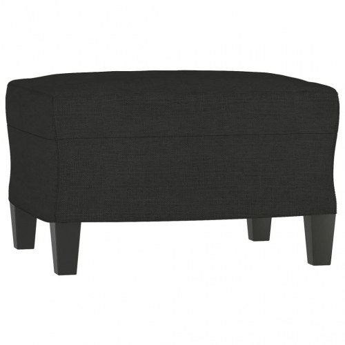 3-personers sofa med fodskammel - 180 cm, sort