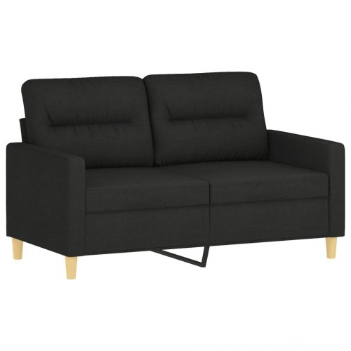 Sofasæt i stof - 2- og 3-personers med puder, sort