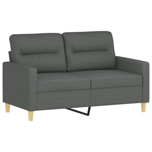 Sofasæt i stof, 2 dele med puder - mørkegrå