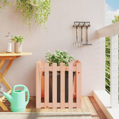Plantekasse med stakitdesign 60x60x60 cm massivt douglasfyr