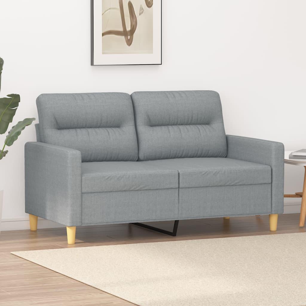 2 Personers Sofa 120 Cm Stof Lysegrå