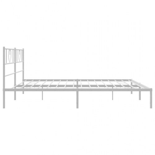 Sengeramme med sengegavl 180 x 200 cm - metal, hvid