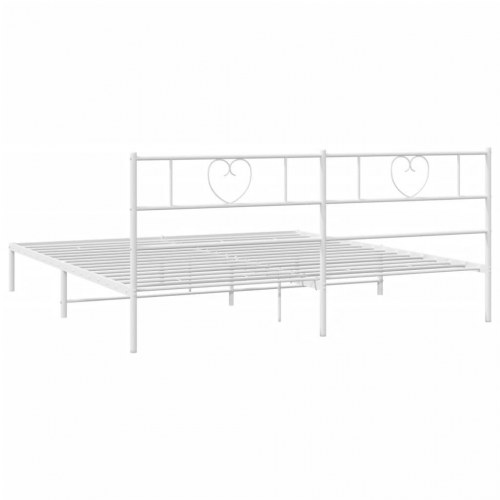 Sengeramme med sengegavl 180 x 200 cm - metal, hvid