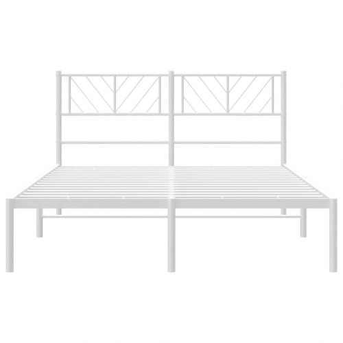 Sengeramme med sengegavl 140x190 cm metal hvid