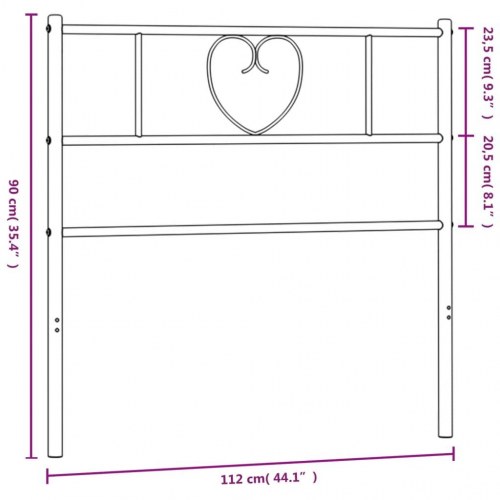 Sengegavl i metal 107 cm - sort