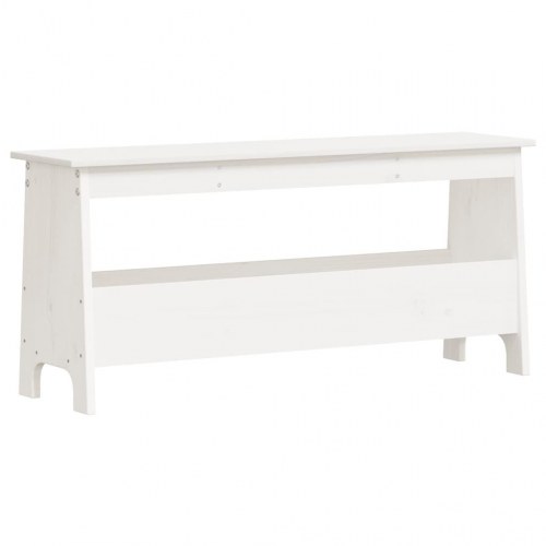 Entrébænk med opbevaring - hvid fyrretræ, 100×28×45 cm