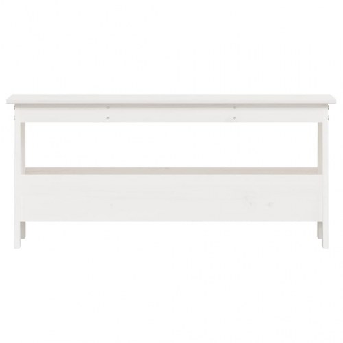 Entrébænk med opbevaring - hvid fyrretræ, 100×28×45 cm