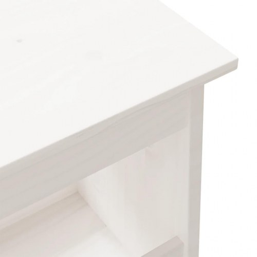 Entrébænk med opbevaring - hvid fyrretræ, 100×28×45 cm