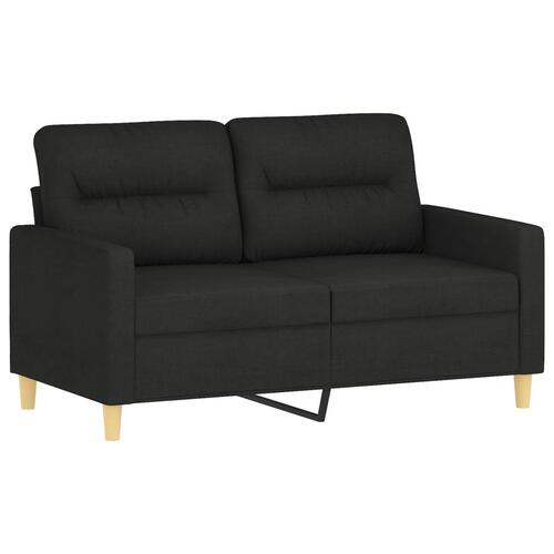 3 personers sofa med hynder stof sort