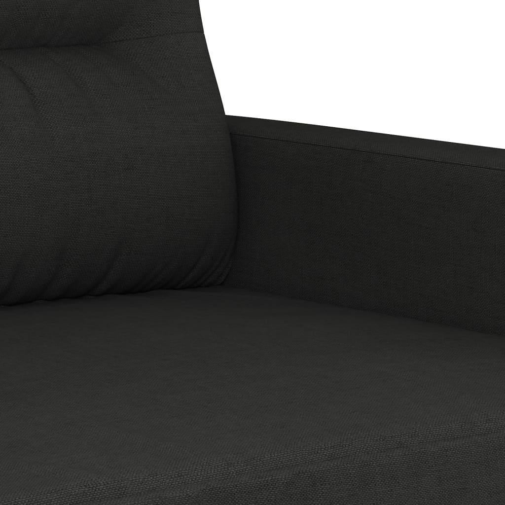 3 personers sofa med hynder stof sort