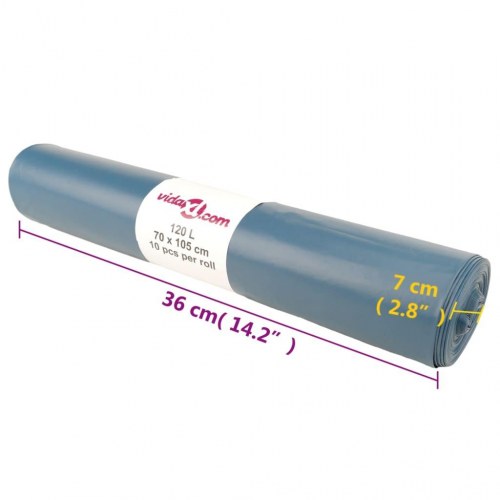 Affaldsposer 120 l - blå, 100 stk. kraftige LDPE
