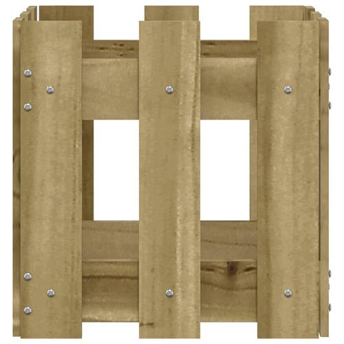 Plantekasse med stakitdesign 30x30x30 cm imprægneret fyrretræ