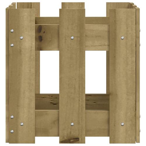 Plantekasse med stakitdesign 30x30x30 cm imprægneret fyrretræ