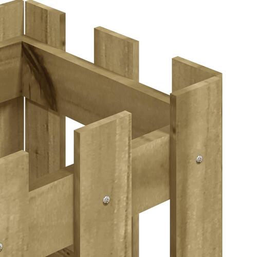 Plantekasse med stakitdesign 30x30x30 cm imprægneret fyrretræ
