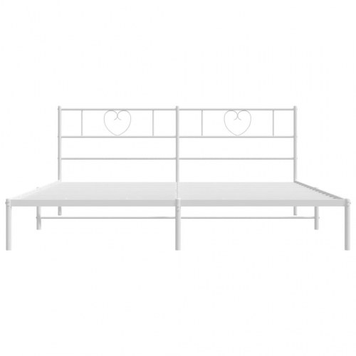Sengeramme med sengegavl 183×213 cm - metal, hvid
