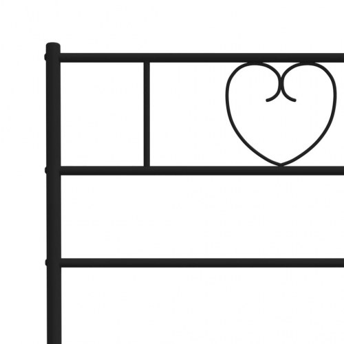 Sengeramme med sengegavl i metal 150×200 cm - sort