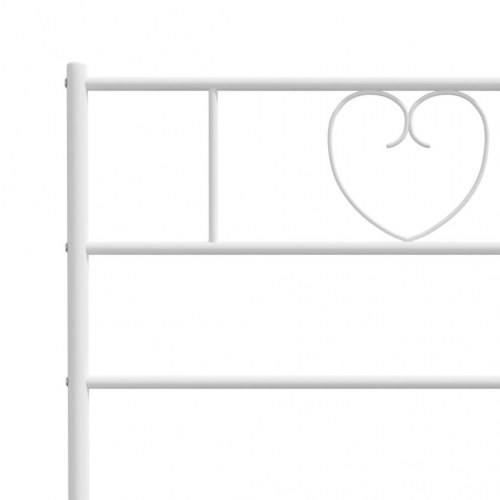 Sengeramme med sengegavl 160x200 cm - metal, hvid