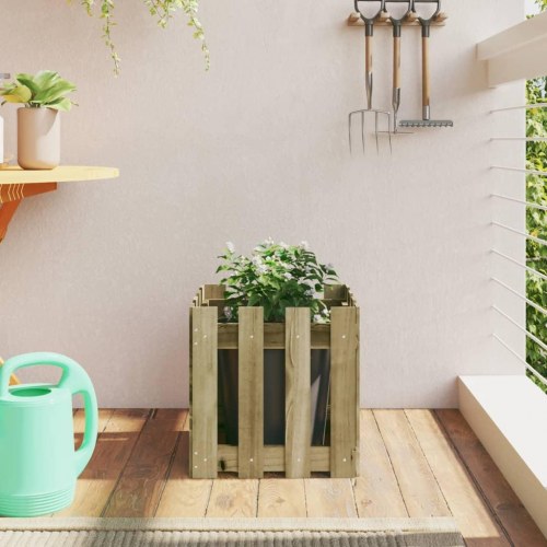 Plantekasse i stakitdesign 40×40×40 cm - vakuumimprægneret fyrretræ