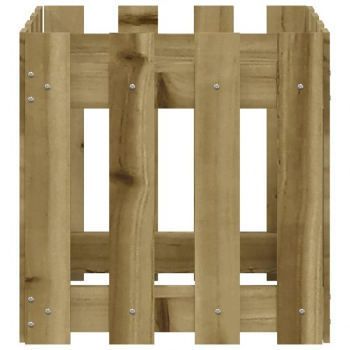 Plantekasse i stakitdesign 40×40×40 cm - vakuumimprægneret fyrretræ