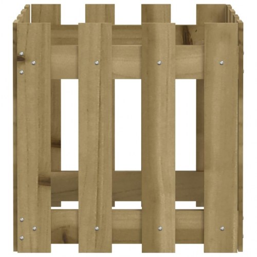 Plantekasse i stakitdesign 40×40×40 cm - vakuumimprægneret fyrretræ