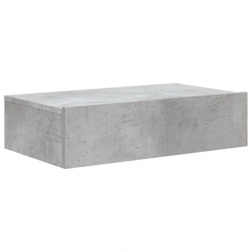 Tv-bord med LED-lys - væghængt 60×35×15,5 cm, betongrå