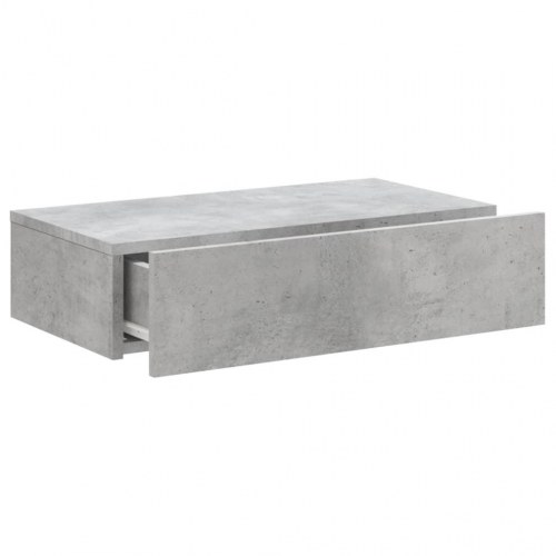 Tv-bord med LED-lys - væghængt 60×35×15,5 cm, betongrå