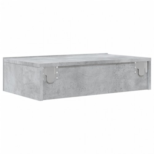 Tv-bord med LED-lys - væghængt 60×35×15,5 cm, betongrå