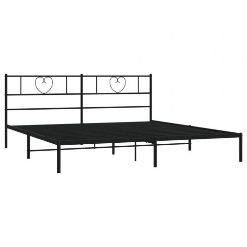 Sengeramme med sengegavl 193×203 cm - metal, sort
